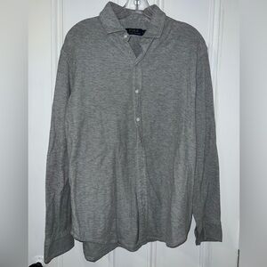 Polo Ralph Lauren Gray Cotton Long-Sleeve Button Down Polo Shirt Size L